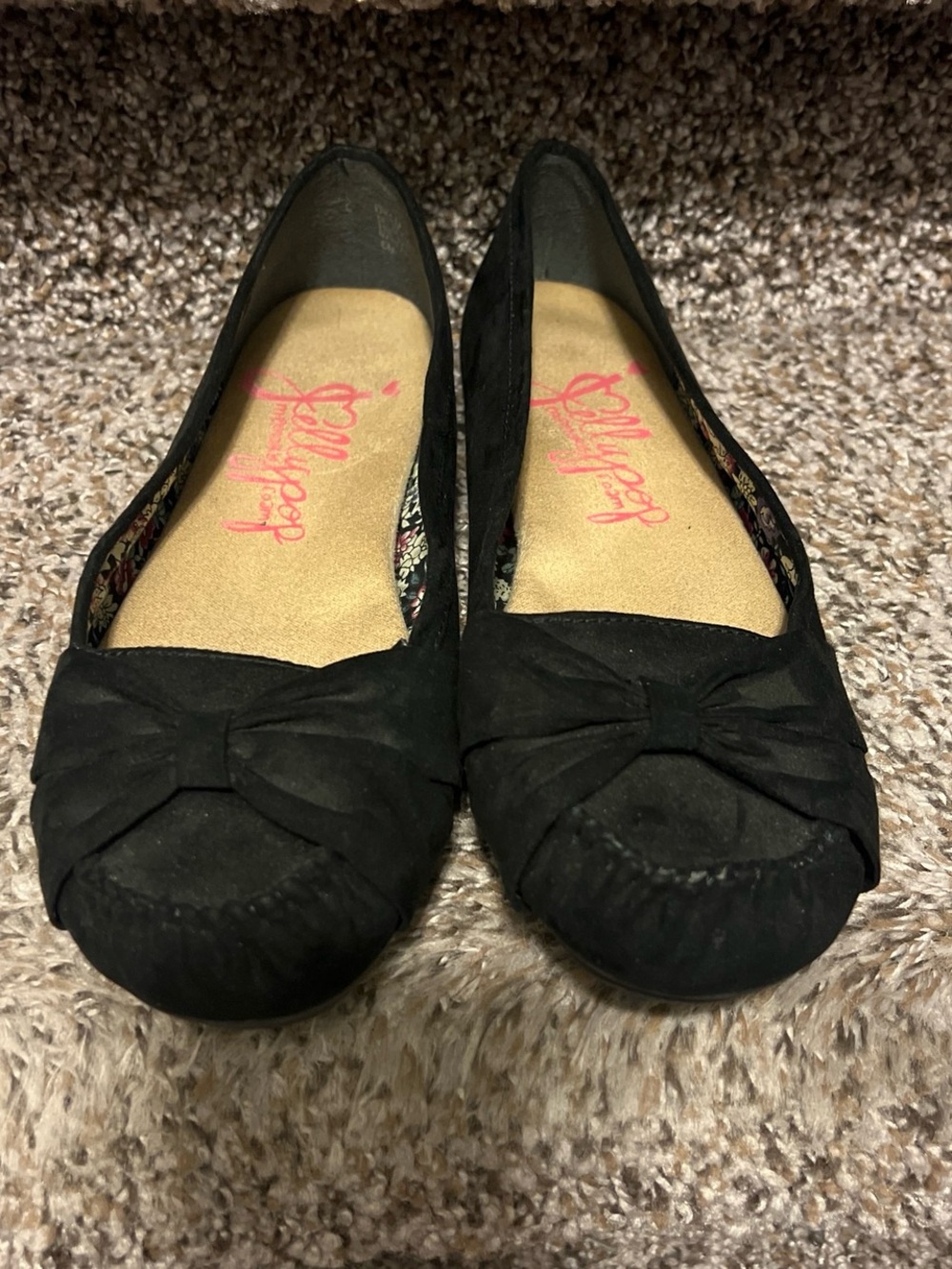 Jellypop Black Bow-Accent Moccasin Flats